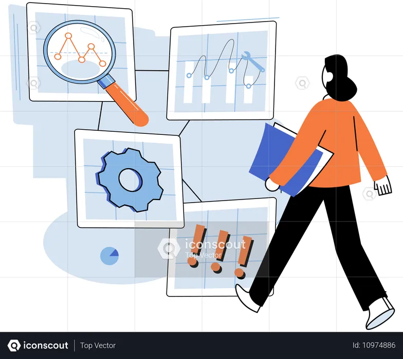 Key metrics. The statistic report highlights key metrics for evaluating performance  Illustration