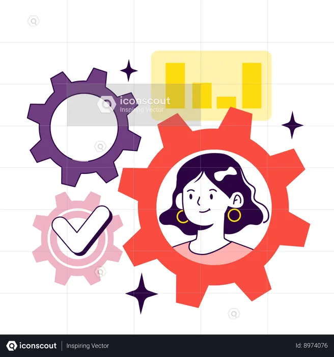 Key performance indicators implementation benefit  Illustration