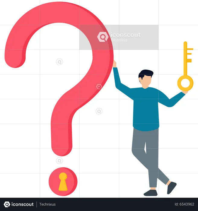 Key to unlock answer for problem and questions  Illustration