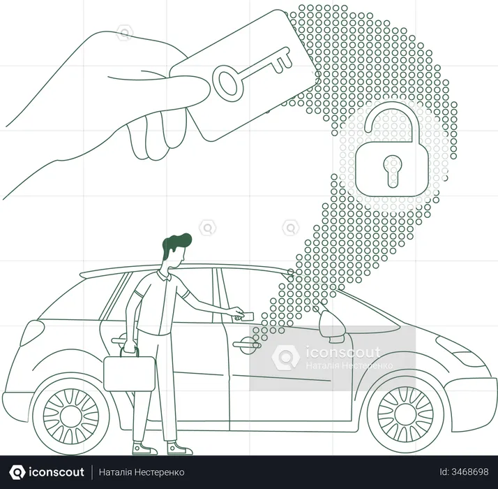 Keyless car lock system  Illustration