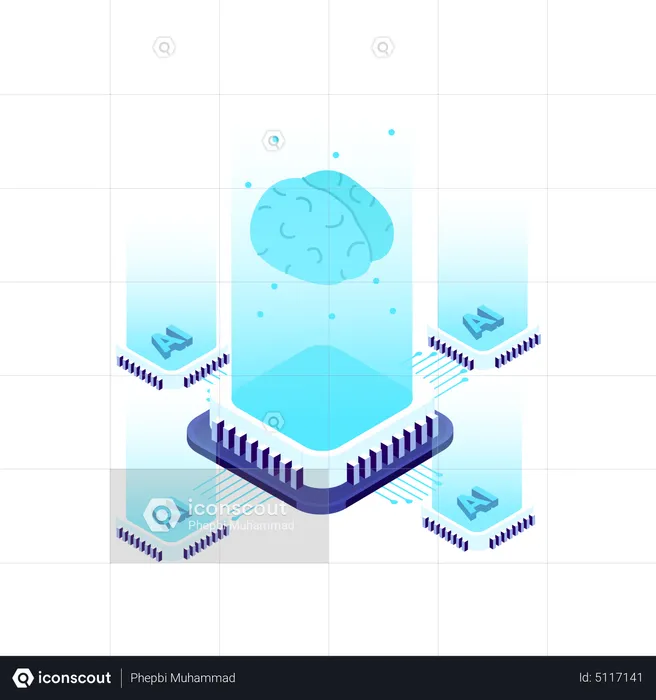 Entwicklung des KI-Gehirns  Illustration