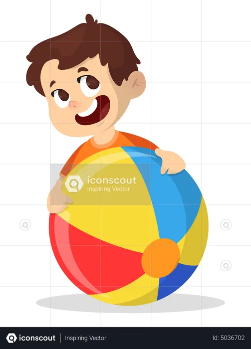 Kid and ball  Illustration