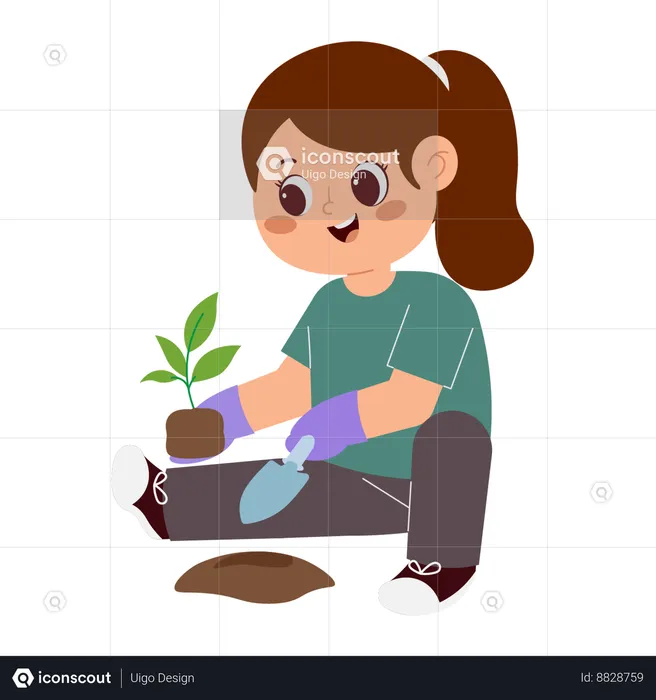 Kid Planting Tree  Illustration