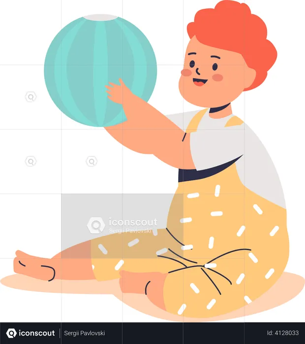 Kid playing with ball  Illustration
