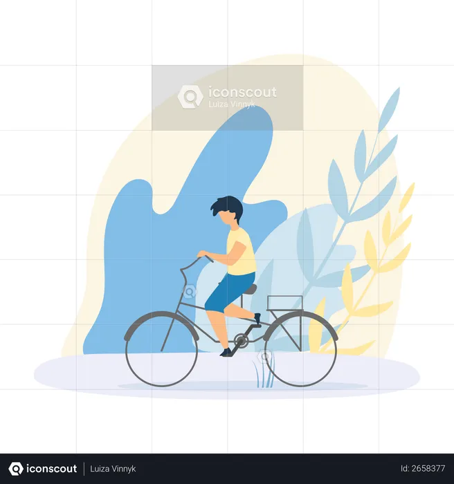 Kid riding cycle  Illustration