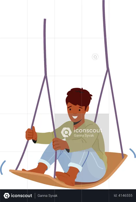 Kid Sitting on Swing  Illustration