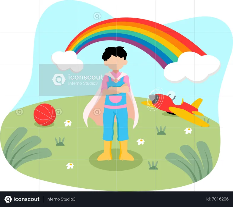 Kid wearing costume on children's day  Illustration