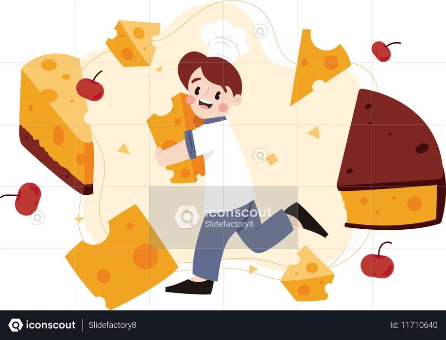 Kids cheese lovers  Illustration