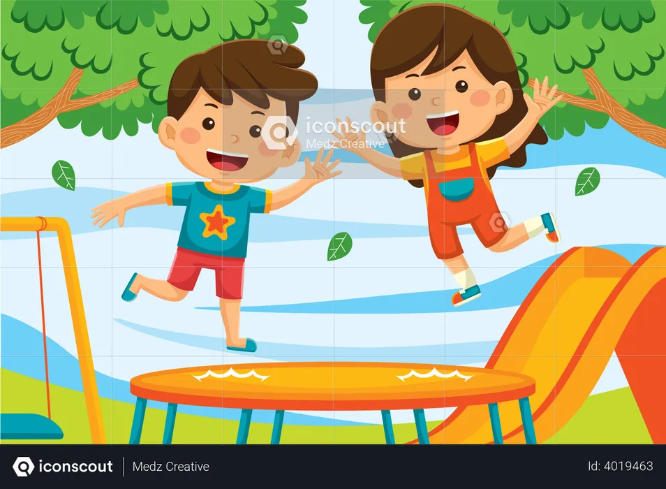 Kids doing jumping  Illustration
