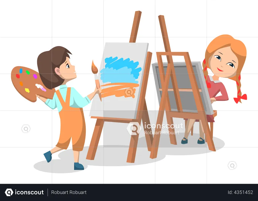 Premium Vector  Set of artists palette and brush vector illustration of  artists drawing supplies in cartoon child