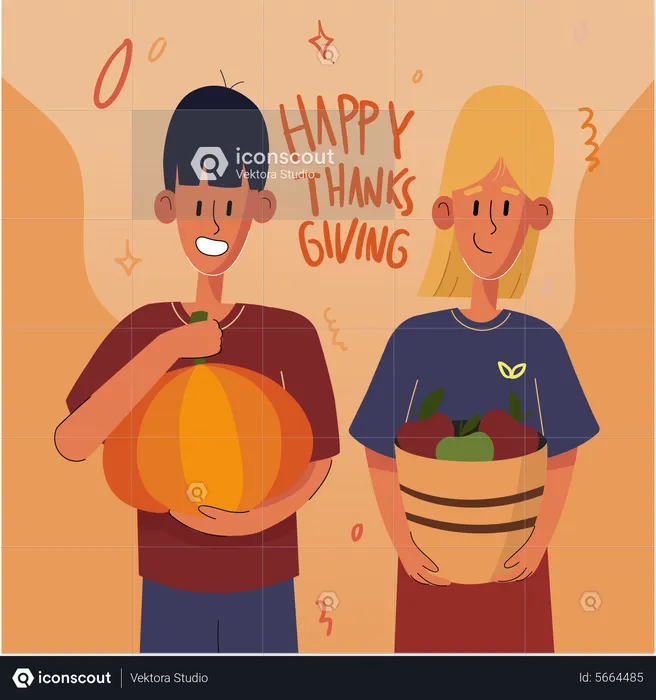 Kids Featured Happy Thannksgiving Day  Illustration