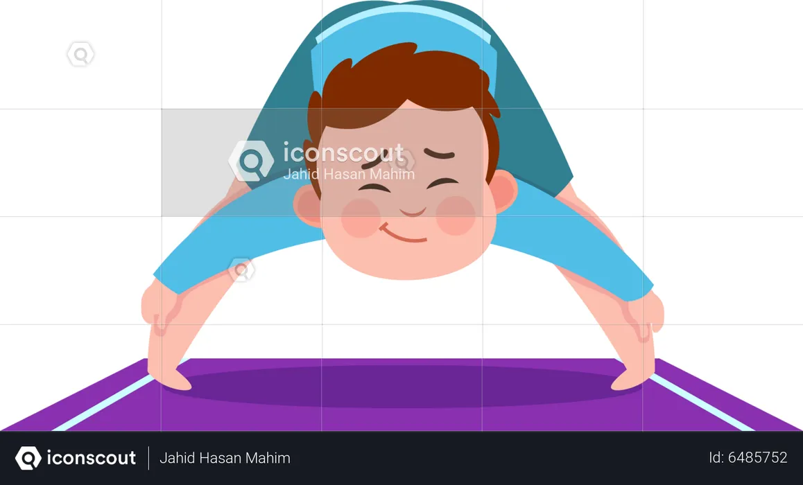 Children in yoga poses. Cartoon fitness kids in yoga asana. Vector