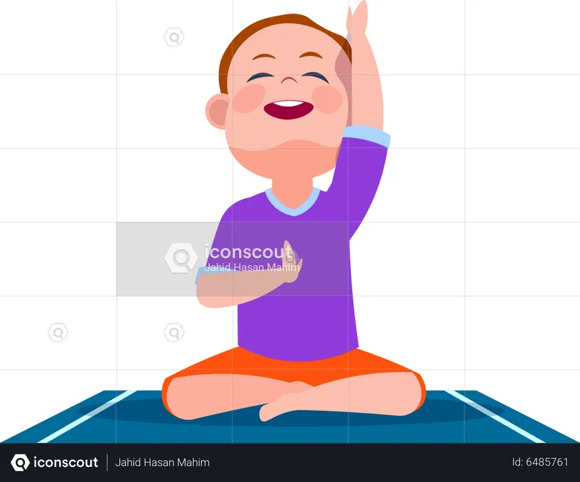 Kids in yoga asana  Illustration