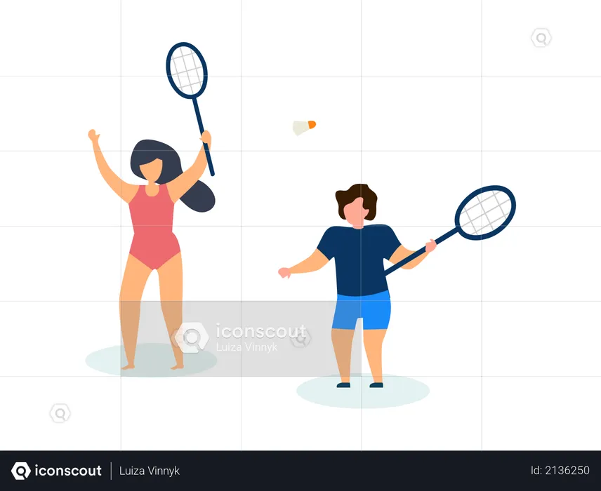 Kids playing tennis  Illustration
