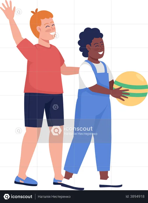 Kids playing with ball  Illustration