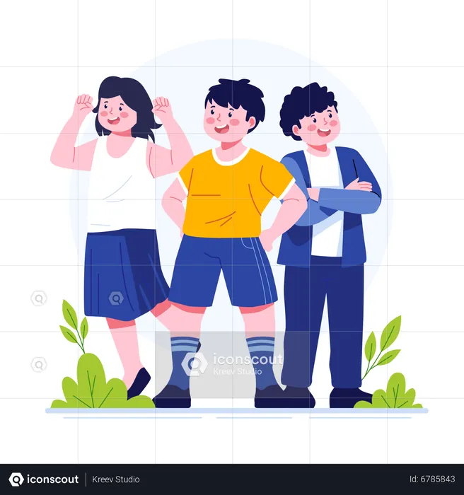 Kids playing with friends  Illustration