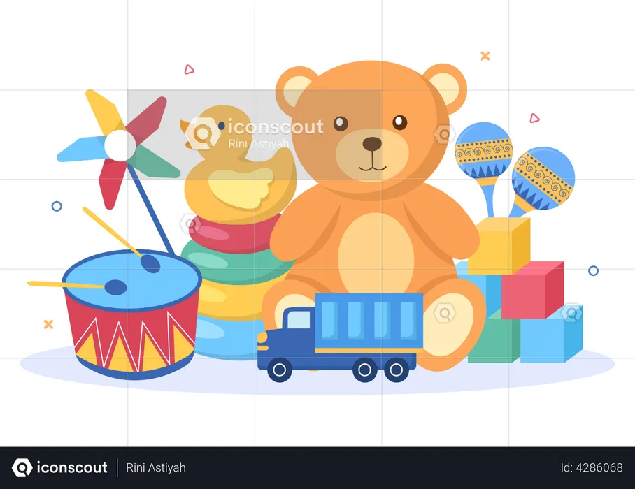 Kids Toy Box  Illustration