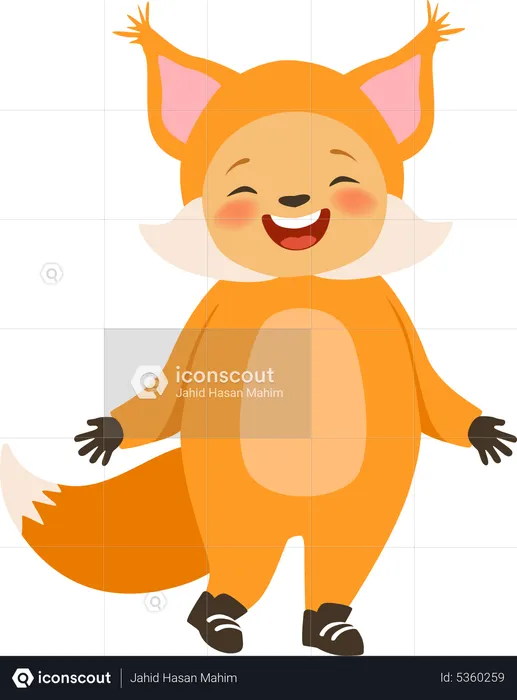 Kids wearing squirrel costume  Illustration