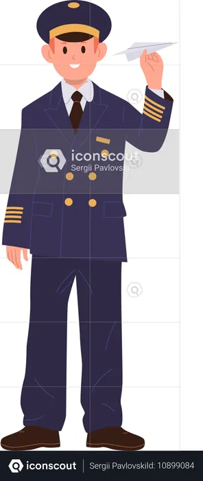 Kind in Pilotenuniform  Illustration