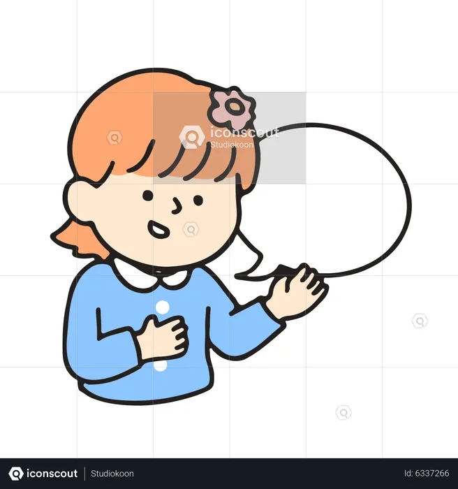 Kindergarten girl speaking  Illustration