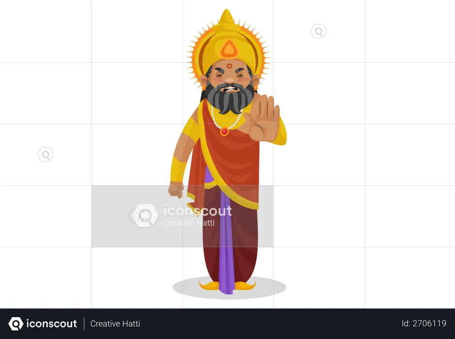 King Dhritarashtra stopping someone  Illustration