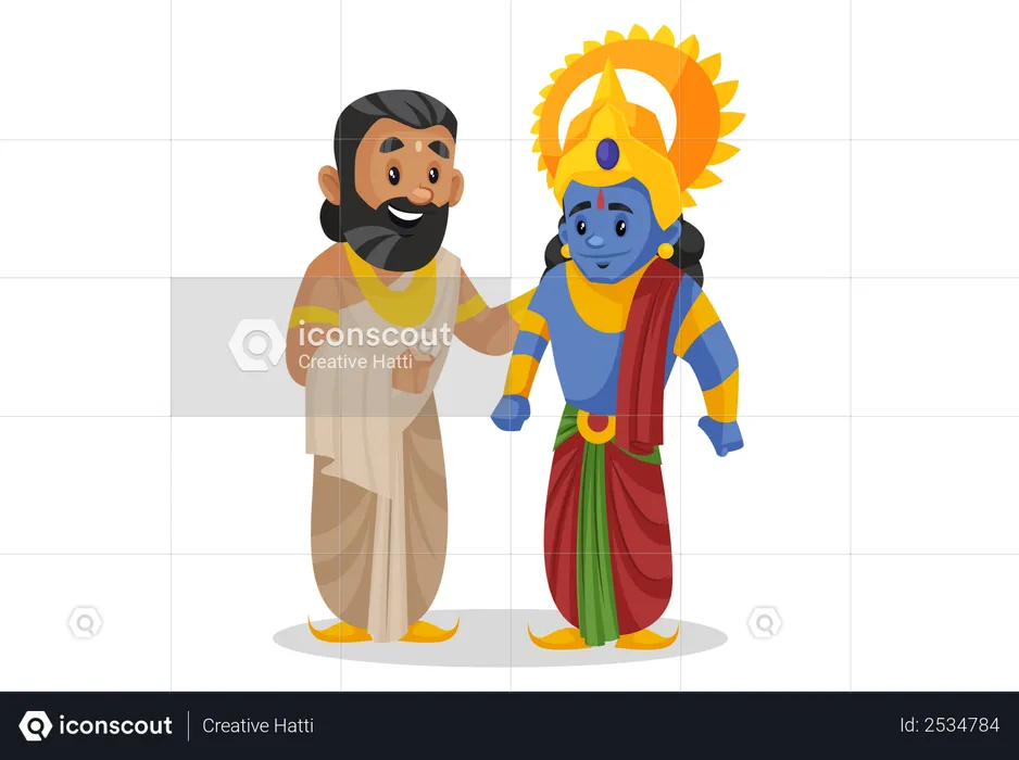 King janaka standing with lord ram  Illustration