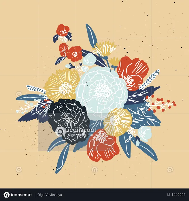 King protea hand drawn with outline graphic design vector  Illustration