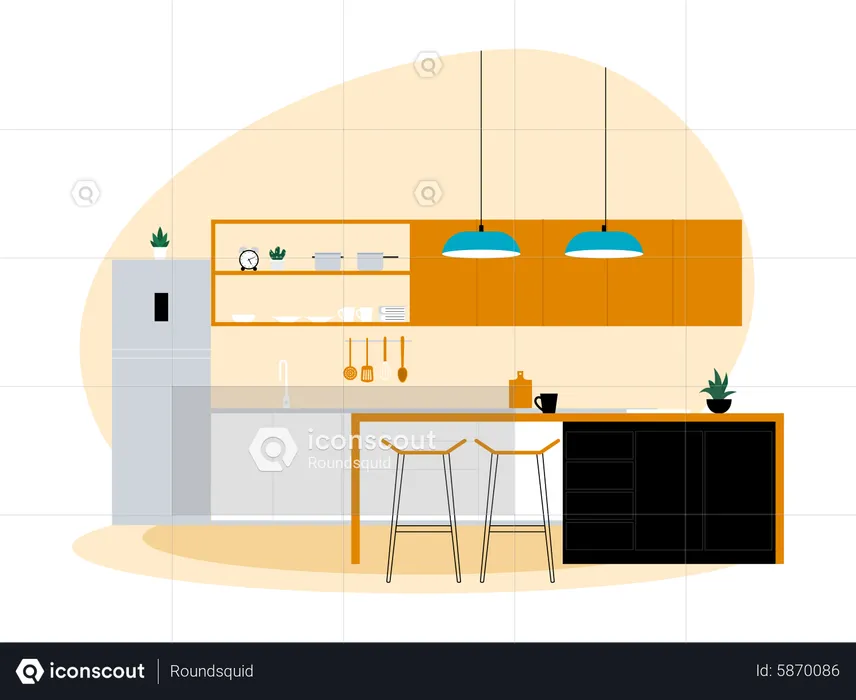 Kitchen interior  Illustration