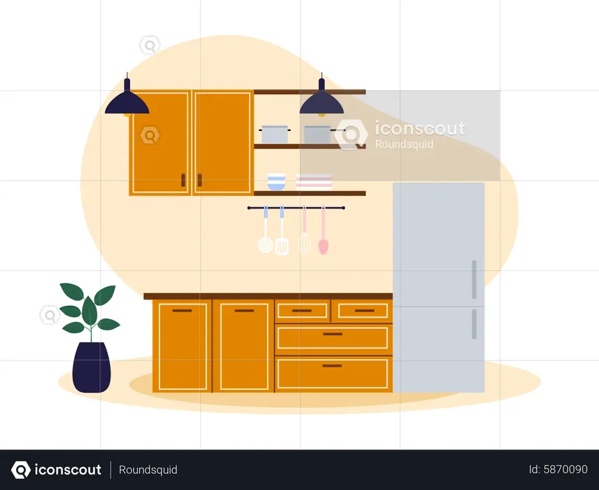 Kitchen interior  Illustration