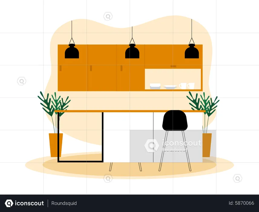 Kitchen interior  Illustration
