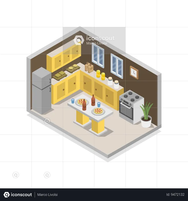 Kitchen Room  Illustration