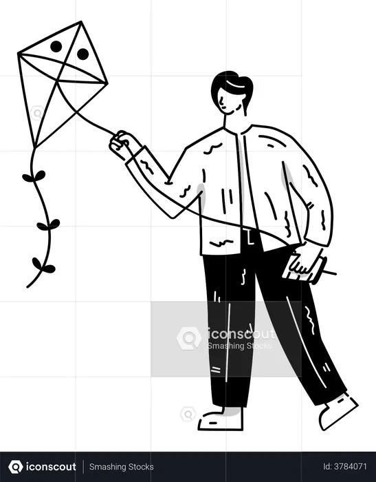 Kite Flying  Illustration