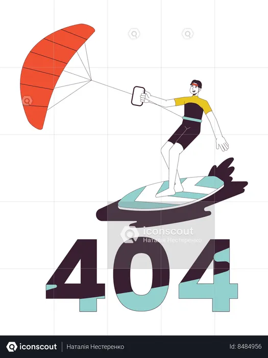 Kitesurfing error 404  Illustration
