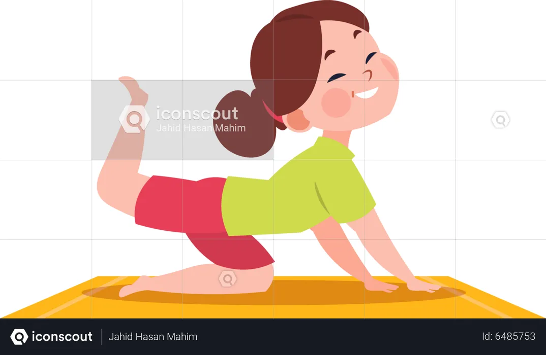 Kleines Mädchen beim Yoga  Illustration