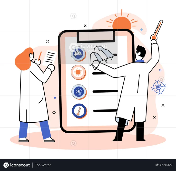 Klimaforscher forschen  Illustration