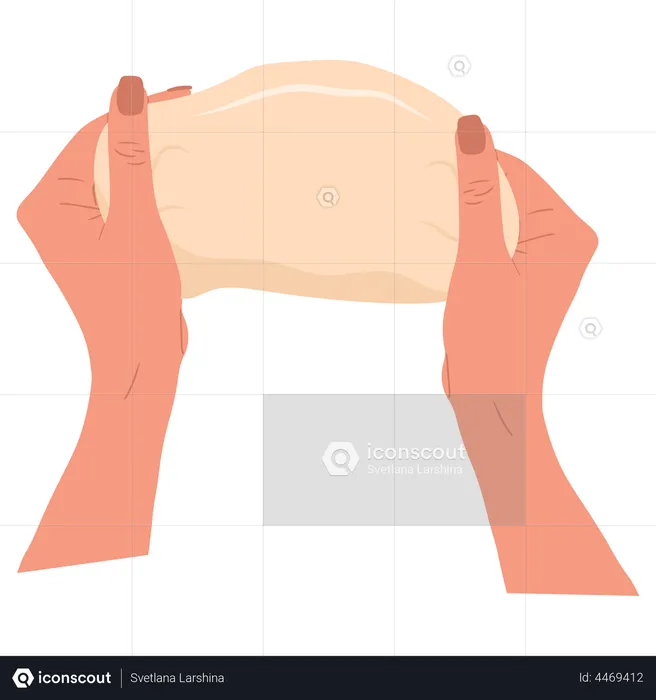 Kneading dough hands  Illustration