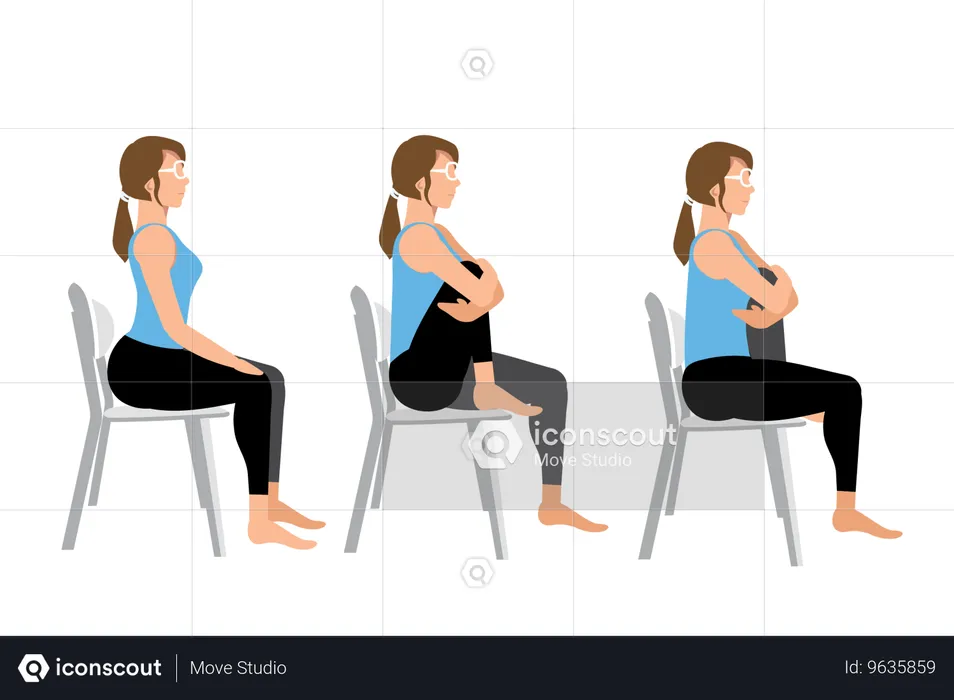 Knee to chest stretch  Illustration