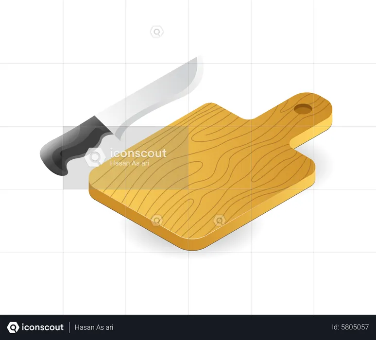Knife with cutting board  Illustration