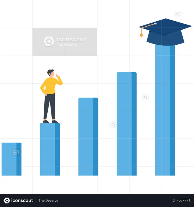 Knowledge to growth career path  Illustration