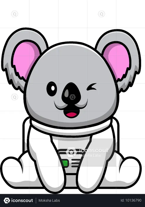 Koala Astronaut sitzend  Illustration