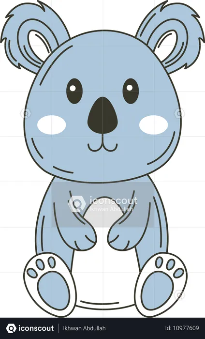 Koala bleu mignon  Illustration