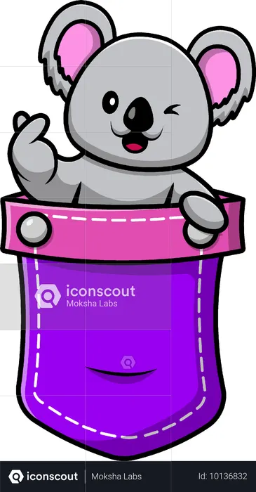 Koala On Pocket  Illustration