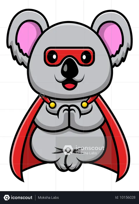 Koala Super Hero Floating  Illustration