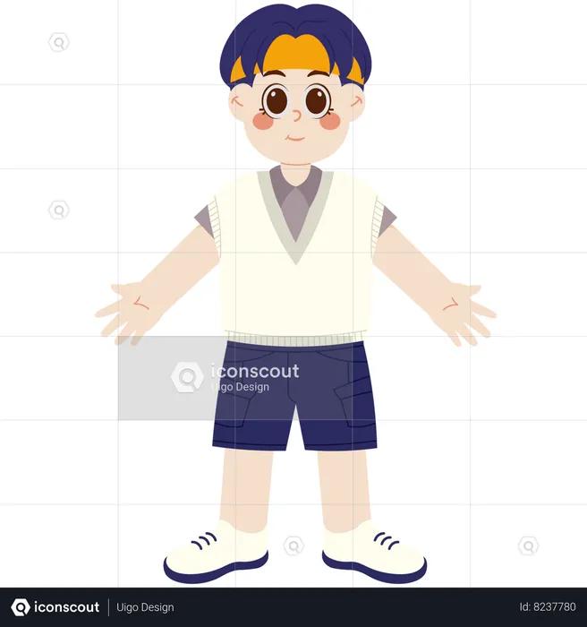 Korean Boy With Headband  Illustration