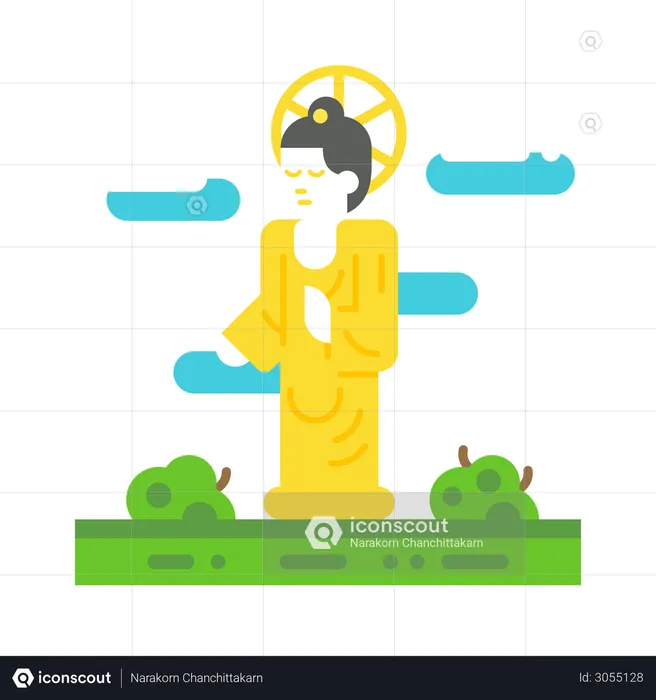 Korean buddha statue  Illustration