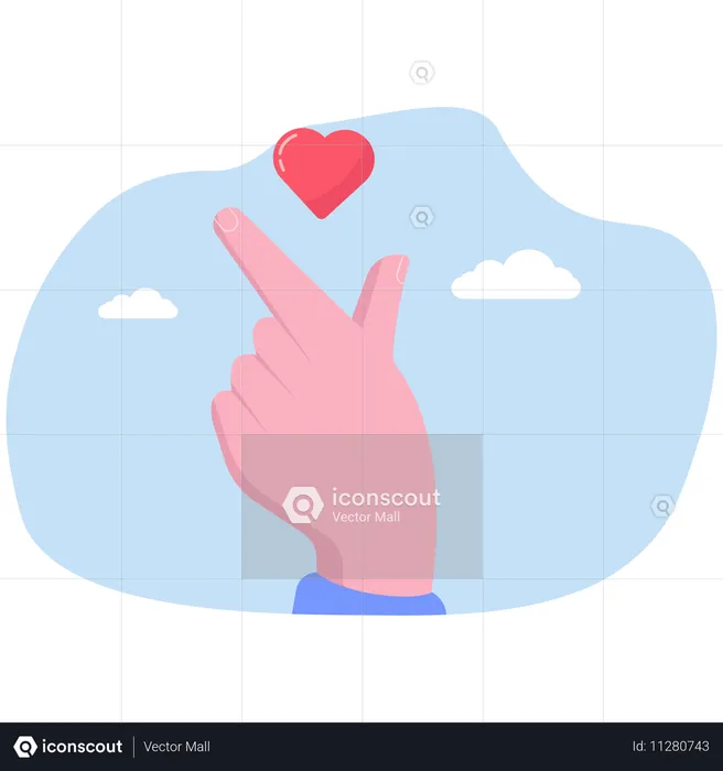 Korean finger heart symbol  Illustration