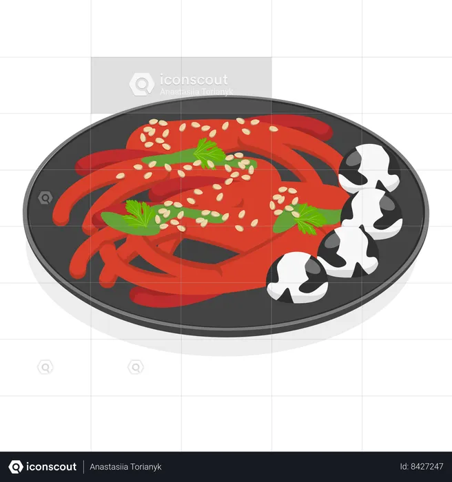 Korean kimchi salad  Illustration
