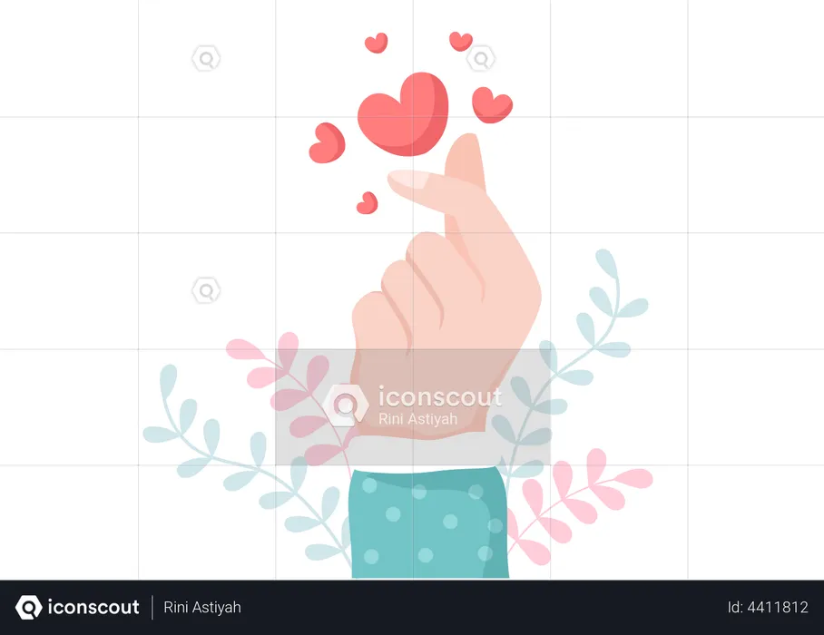 Korean Love sign  Illustration