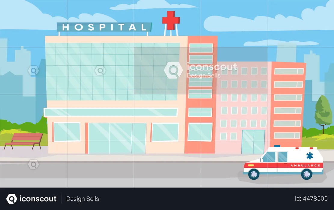 Krankenhausgebäude  Illustration