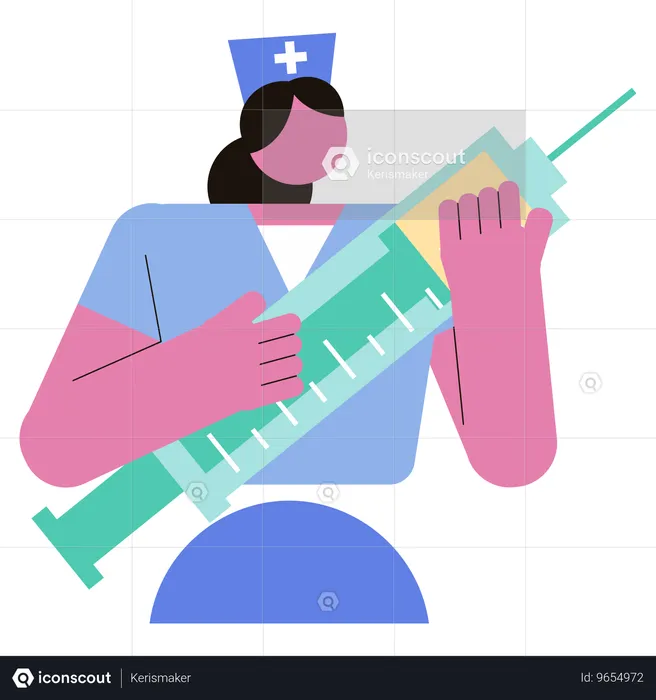 Krankenschwester spritzt Patienten  Illustration